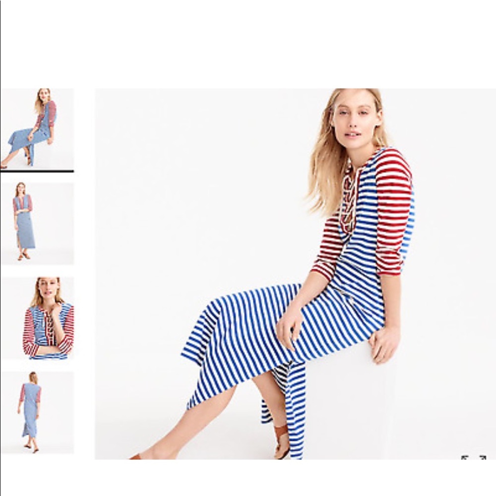 Jcrew striped lace up dress